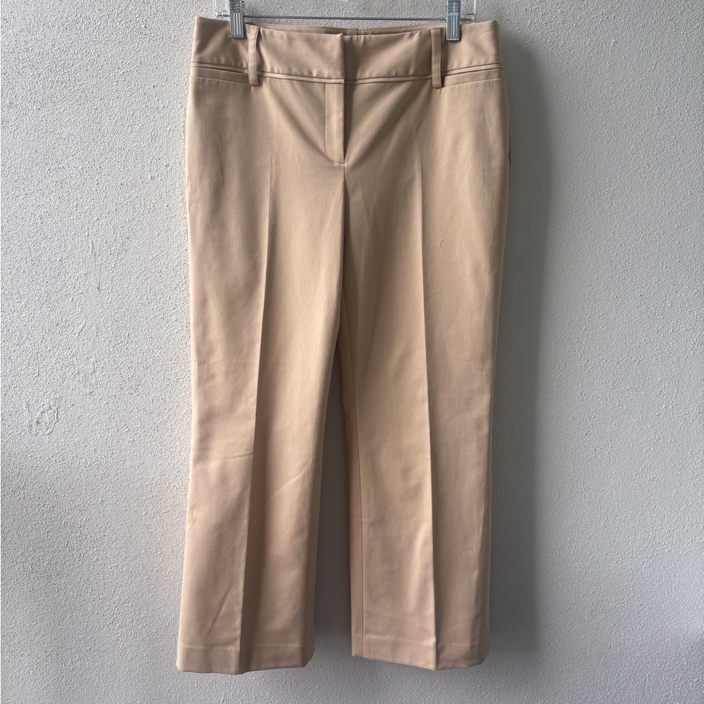 Rafaella Tan Petite Size 10 Pants Ankle Front Zip & Button Career Office Stretch - Picture 3 of 12
